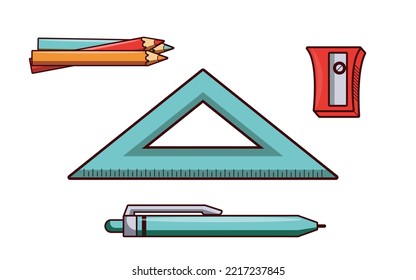 Stationery item vector design on white background