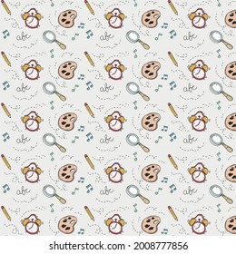 stationery kit pattern. Back to school concept
