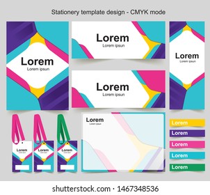 Stationery kit template with background color. Vector EPS10