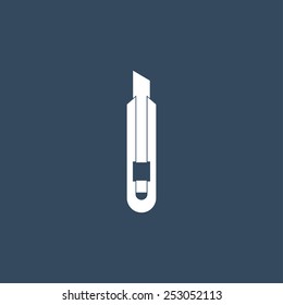  Stationery knife flat icon. Modern flat icon for Web and Mobile Application. EPS 10. 