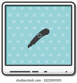 Stationery knife flat vector icon.