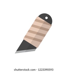 stationery knife flat vector icon
