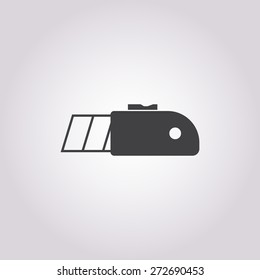 Stationery knife icon. 