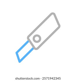 Stationery knife icon. Concept of cutting, sharp, and office supplies.