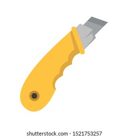 Stationery knife icon. Flat illustration of stationery knife vector icon for web design