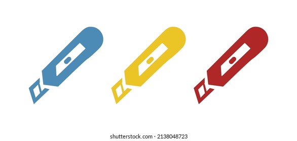 stationery knife icon on a white background, vector illustration