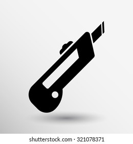 Stationery knife icon vector button logo symbol concept.