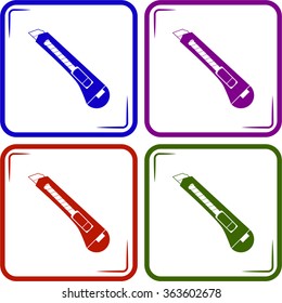 Stationery knife icon. Vector illustration.