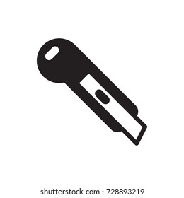 stationery knife icon vector isolated on white background
