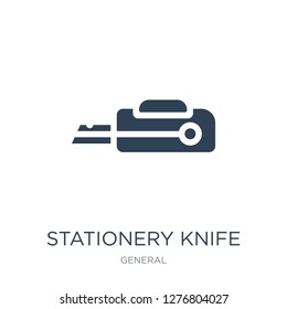 stationery knife icon vector on white background, stationery knife trendy filled icons from General collection, stationery knife vector illustration
