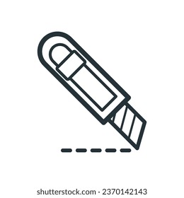 Stationery Knife Icon Vector On Trendy Design