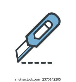 Stationery Knife Icon Vector On Trendy Design