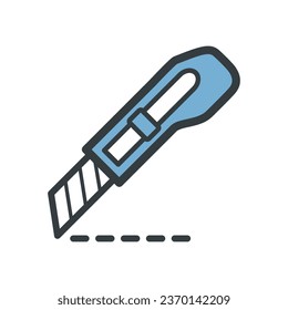 Stationery Knife Icon Vector On Trendy Design