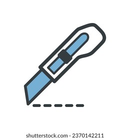 Stationery Knife Icon Vector On Trendy Design