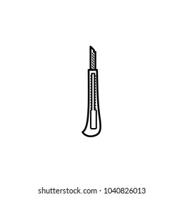 stationery knife icon.Element of popular ?onstruction tools icon. Premium quality graphic design. Signs, symbols collection icon for websites, web design, on white background