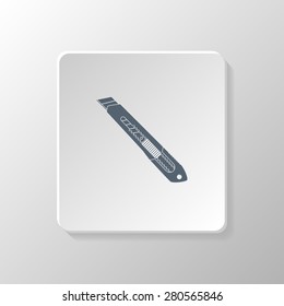 Stationery knife isolated. Modern flat icon for Web and Mobile. Vector illustration.