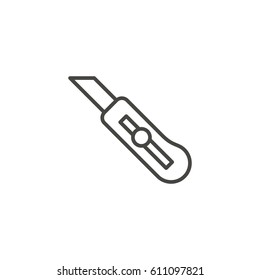 stationery knife outline icon vector