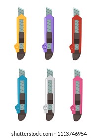 stationery knife, paper, cut, vector