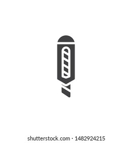 Stationery Knife vector icon. filled flat sign for mobile concept and web design. Cutter, knife, paper glyph icon. Symbol, logo illustration. Vector graphics