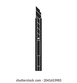 Icono vectorial de cuchillo de estacionería.Icono vectorial negro aislado en cuchillo de fondo blanco.