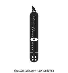 Icono vectorial de cuchillo de estacionería.Icono vectorial negro aislado en cuchillo de fondo blanco.
