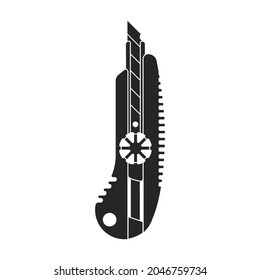 Stationery knife vector icon.Black vector icon isolated on white background stationery knife.