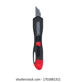 Stationery knife vector icon.Cartoon vector icon isolated on white background stationery knife.
