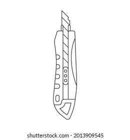 Stationery knife vector icon.Outline vector icon isolated on white background stationery knife.