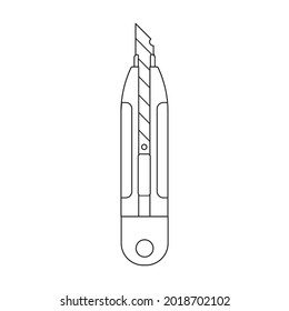 Icono vectorial de cuchillo de estacionería.Icono vector de contorno aislado en cuchillo de fondo blanco.
