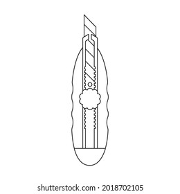 Papier Messer Vektorsymbol.Umrisslinie Vektorsymbol einzeln auf weißem Hintergrund Briefmesser.