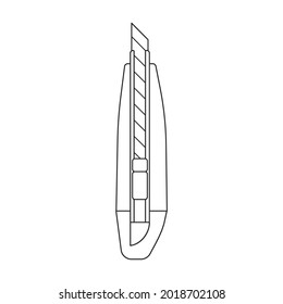 Stationery knife vector icon.Outline vector icon isolated on white background stationery knife.