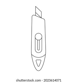 Stationery knife vector icon.Outline vector icon isolated on white background stationery knife.
