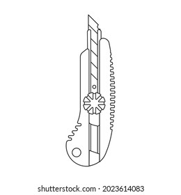 Stationery knife vector icon.Outline vector icon isolated on white background stationery knife.