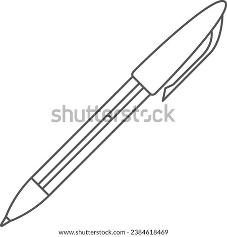 Stationery line drawing single item illustration icon ballpoint pen