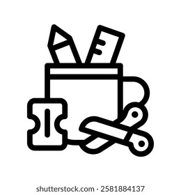 stationery line icon illustration vector graphic. Simple element illustration vector graphic, suitable for app, websites, and presentations isolated on white background