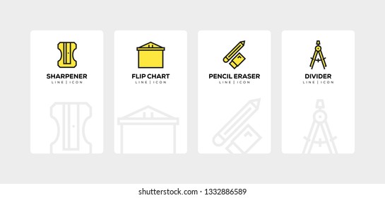 STATIONERY LINE ICON SET