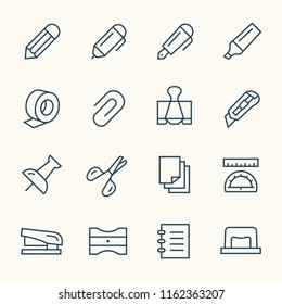 Stationery line icons