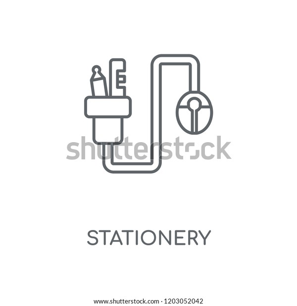 Stationery linear icon. Stationery\
concept stroke symbol design. Thin graphic elements vector\
illustration, outline pattern on a white background, eps\
10.