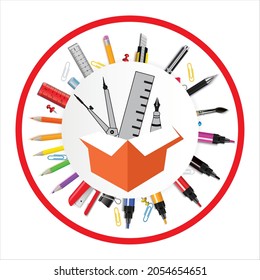 Stationery Mnemonic. Archivo Eps de vectores editable 