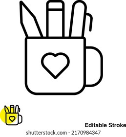 Stationery Mug Vector Line Icon