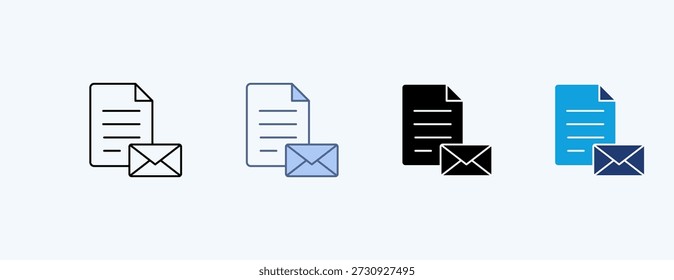 Vetor de Ilustração de Ícone Múltiplo de Papel de Carta