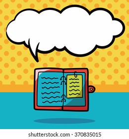 stationery notebook color doodle, speech bubble