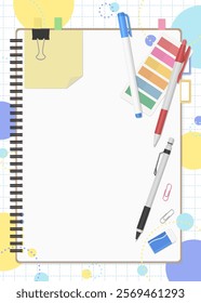 Stationery and Notebook Set, Pop Background