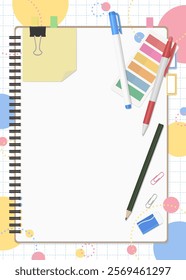 Stationery and Notebook Set, Pop Background