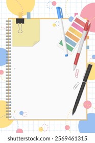 Stationery and Notebook Set, Pop Background