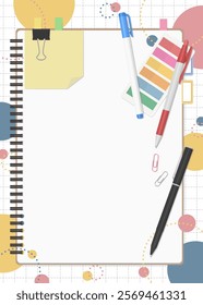 Stationery and Notebook Set, Pop Background