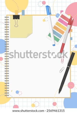 Stationery and Notebook Set, Pop Background
