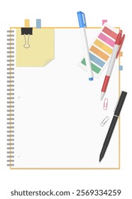 Stationery and Notebook Set, Simple Plain Spiral Notebook