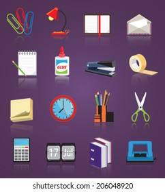 Stationery and office icons set