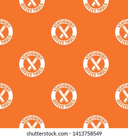 Stationery office tool pattern vector orange for any web design best
